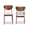 Baxton Studio Damara Mid-Century Modern Grey Fabric and Walnut Brown Finished Wood 2-Piece Dining Chair Set 183-11645-Zoro - alternate 2